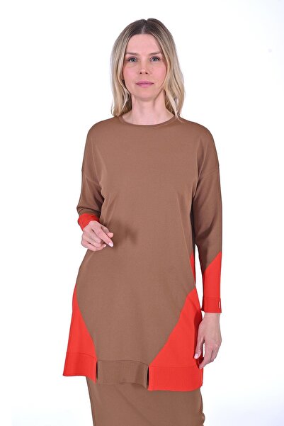 Invee Geometric Knitwear Tunic Toprak