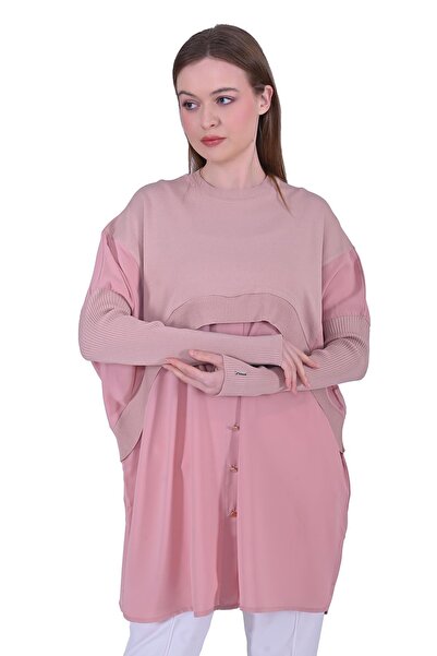 Invee Shirt Knitwear Tunic Salmon