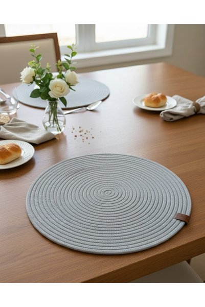 MTG JÜT TASARIM Round Model Flat Jute Placemat / American Service