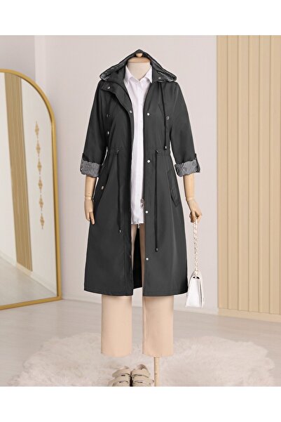 Modamorfo Тренч з підкладкою в смужку - чорний