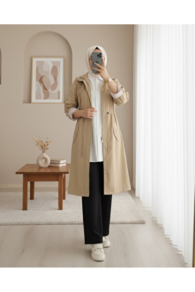 Modamorfo Astarte ριγέ καμπαρντίνα - Light Mink