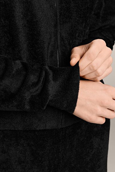 Oysho Fine chenille hooded jacket