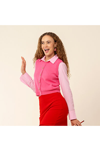 Zsa Zsa Zsu Tarabya Triko Yelek - Pembe