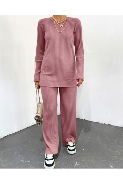 Modamorfo Crew Neck Camisole Set -Powder