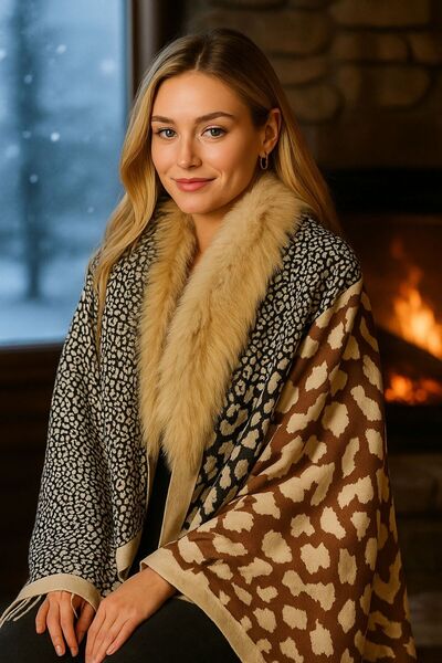 Axesoire 13955-3 Патчворк з леопардовим візерунком, бежевий, м'яка текстура, ...