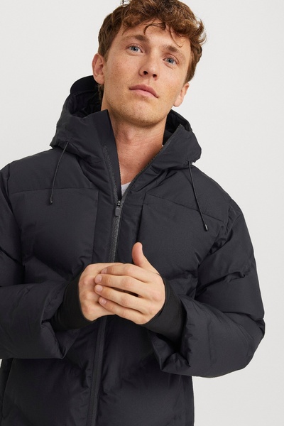 Jack & Jones Men's Wind Resistant Hooded Puffer Coat - Slay