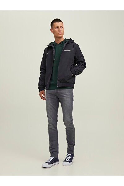 Jack & Jones JJERUSH HOOD BOMBER NOOS Μαύρο