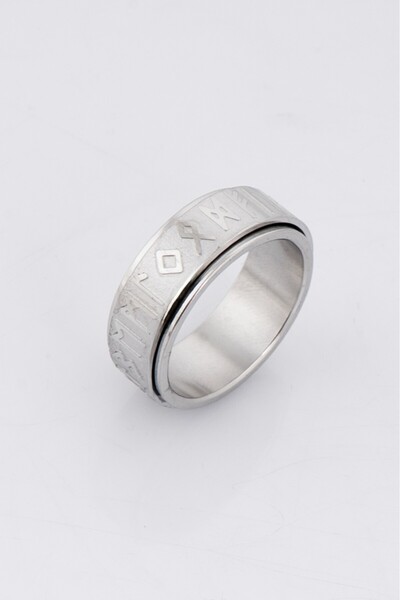 UKHWD SUPPLY 316L Steel Rustic Viking Rotating Men's Stress Ring