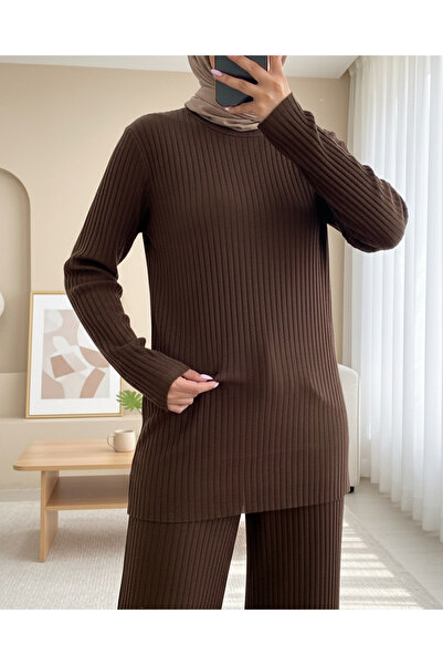 Modamorfo Braunes Camisole-Set mit Rundhalsausschnitt