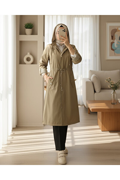 Modamorfo Trenčkot s norkovou pruhovanou podšívkou