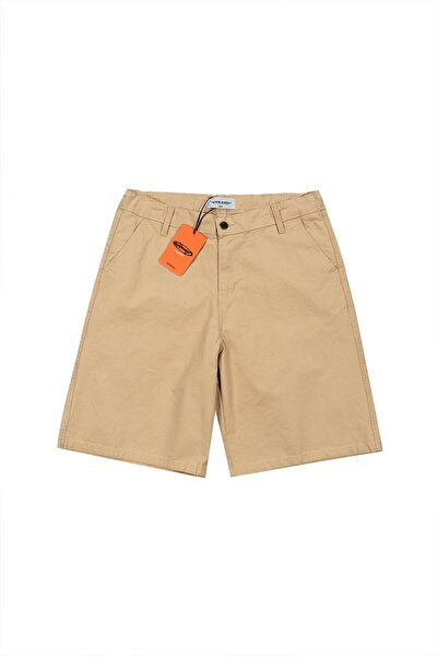 UKHWD SUPPLY Bej Gabardin Baggy Jean Erkek Şort Jorts