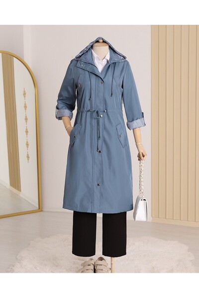 Modamorfo Тренч з підкладкою в смужку - Індіго