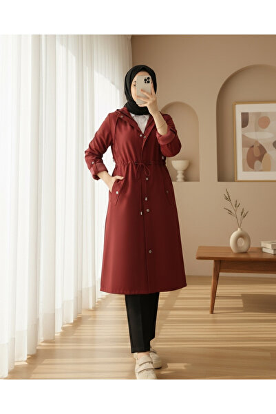 Modamorfo Тренч з підкладкою в смужку - бордовий