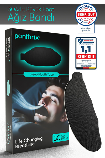 Panthrix Ağız Bandı 30 Adet Horlama Önleyici, Ağız Kapatma Uyku Bandı, 4,5x10...