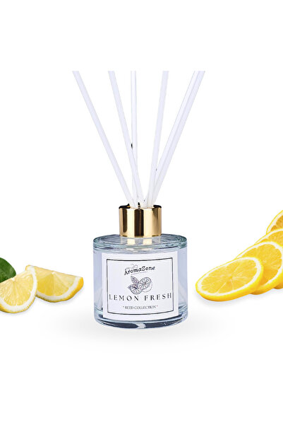 AromaZone Odorizant cu bețișoare LEMON FRESH, Handmade – 120g, aromă de lungă...