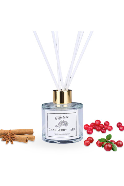 AromaZone Odorizant cu bețișoare CRANBERRY TART, Handmade – 120g, aromă de lu...