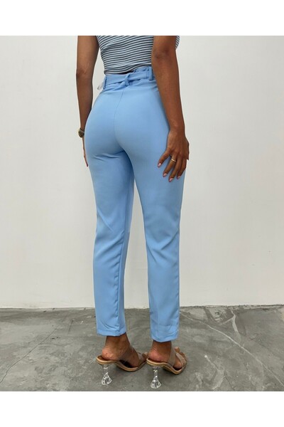 Modamorfo Belted Ankle Pants - Baby Blue