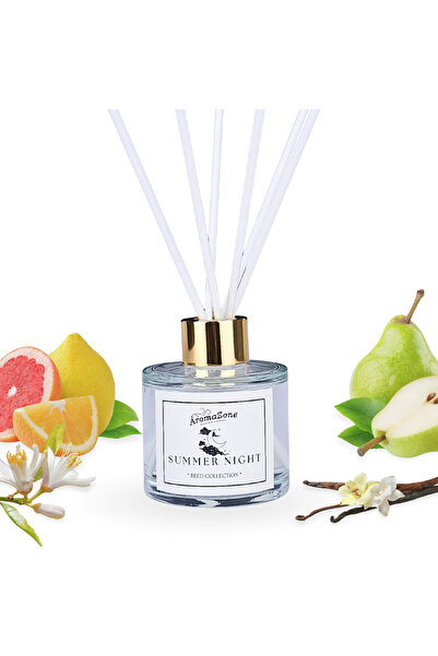 AromaZone Odorizant cu bețișoare SUMMER NIGHT, Handmade – 120g, aromă de lung...