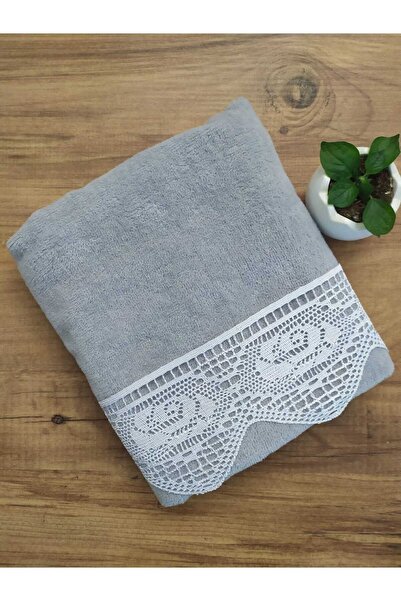 Çeyiz Bahçesi Конакі мереживне рушник сірий