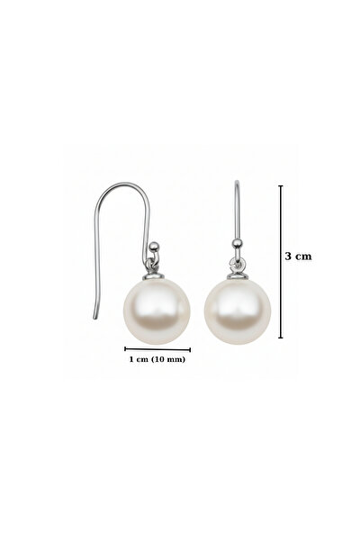 bymissmücevherat Kancalı Sade İnci Küpe 925 Ayar Gümüş