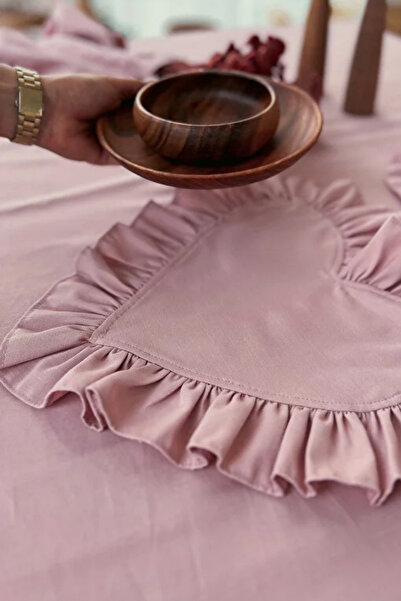 KaiHome Frilly Linen Supla / 2Pcs American Service Rosy Heart