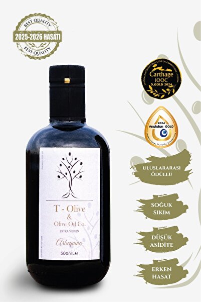 T Olive&Olive Oil Co. Erken Hasat Arbequina Natürel Sızma Zeytinyağı 0.5 L