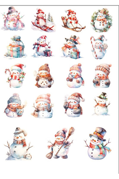 Reysa Tasarım Sevimli Kardan Adam Sticker Set
