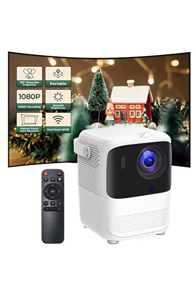 yollayenilensin Akıllı Projeksiyon Cihazı – 4K Destekli, Android TV, WiFi & Bluetooth Bağlantılı 1080P Ev Sineması D