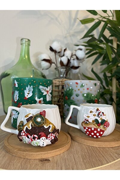 Niveis Ikili Kişiye Özel El Yapımı Tasarım Çikolata Ev & Cupcake Desenli Hedi...