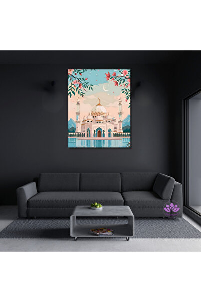 LİLYHOBBYLAND Sayılarla Boyama Seti Kasnağa Gerili İslami Eserler 40x50 cm: M...