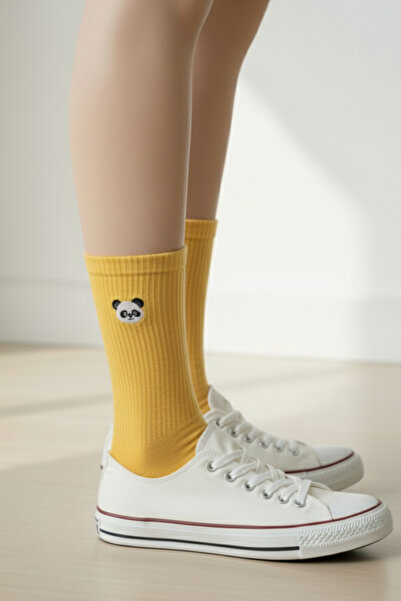 AYDK Сладки унисекс чорапи с бродерия на панда, подходящи за лято и зима, за жени и мъже