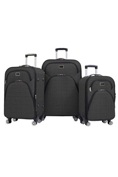 HSR 3'lü Valiz Seti 4 Teker Kumaş Valiz Lüx