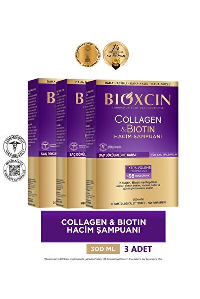 Bioxcin Bıoxcın Collagen Bıotın Hacim Şampuan 3'lü Set