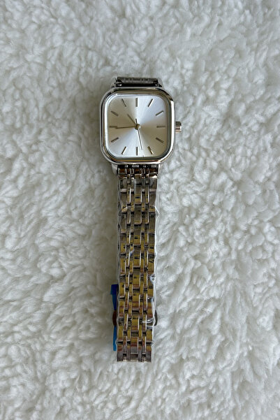 Love The Wind Square Case Silver Band Vintage Model Minimal Women's Wristwatch