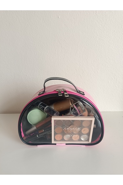 Maykis حقيبة سفر ومكياج شفافة على شكل نصف قمر