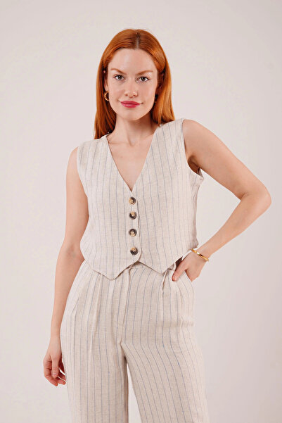 modamtn    Vest and Trousers Blue Striped Double Suit