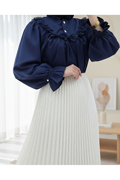 Modamorfo Stone Pleated Skirt - Cream