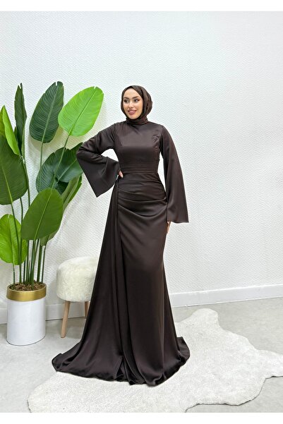 modasusev Ισπανικό βραδινό φόρεμα με σατέν μανίκι