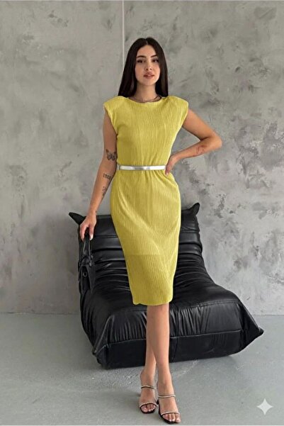 zeynep zehra Kadın Giyim Abiye Moda Piliseli Kumaş Kısa Elbise 3083