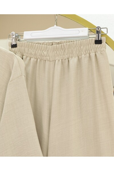 Modamorfo Σετ κιμονό μπεζ με γραβάτα μπροστά με παντελόνι