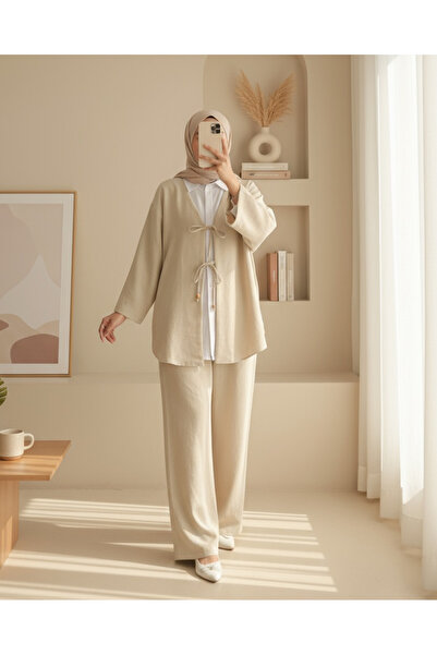 Modamorfo Kimono Set with Double Tied Front Trousers
