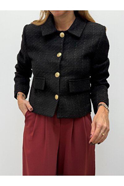 Maldia Shop Дамско сако от туид със златни копчета