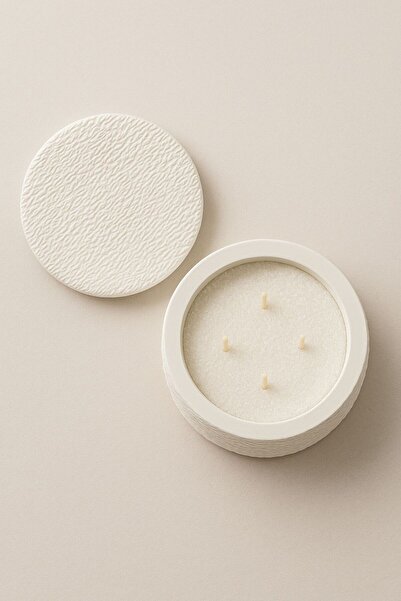 VANTES Decorative Ceramic Bowl Powder Candle – Double Corded Fabric , Scented, Long Burning Time, Stylish Home Decoration Candle