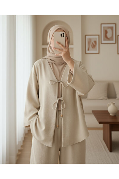 Modamorfo Kimono Set with Double Tied Front Trousers