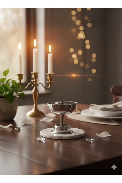 ÖZBURAK Steel Leg Turkish Delight Bowl, Treats Presentation Bowl & Ice Cream Bowl Diameter: 9 cm Height: 9 cm