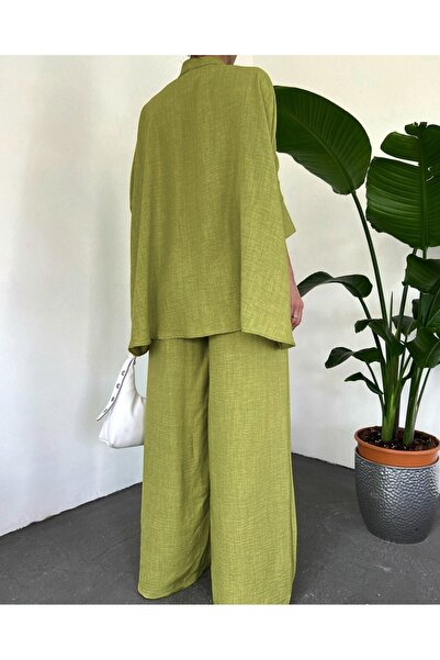 Modamorfo Double Pocket Half Bat Sleeve Casual Shirt Set -F.Green