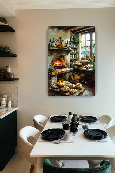 Arkeot Mutfak Tablo - Ekmek Köşesi Kanvas Duvar Tablosu - Mutfak Dekorasyonu