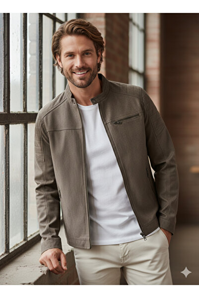 Jack & Jones Jack&jones Light Brown Men's Pu Leather Jacket12147218