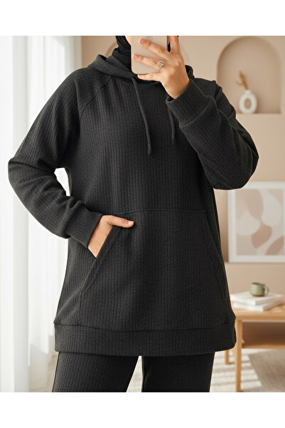 Modamorfo Комплект з капюшоном, кишенями та шнурками - антрацит