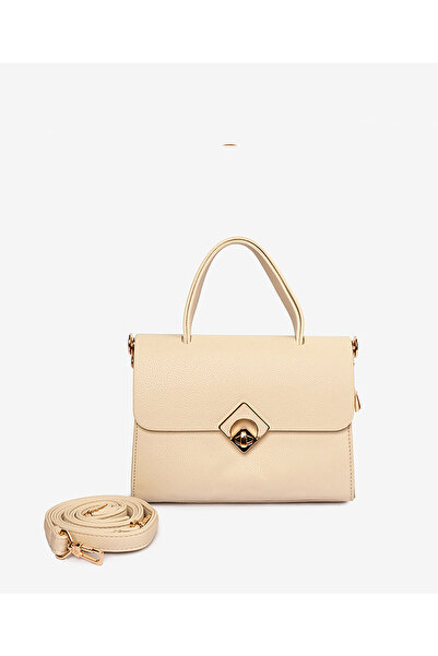 Greyder Kadın Ekru Tokalı Kol Çantası 4K2CN69615